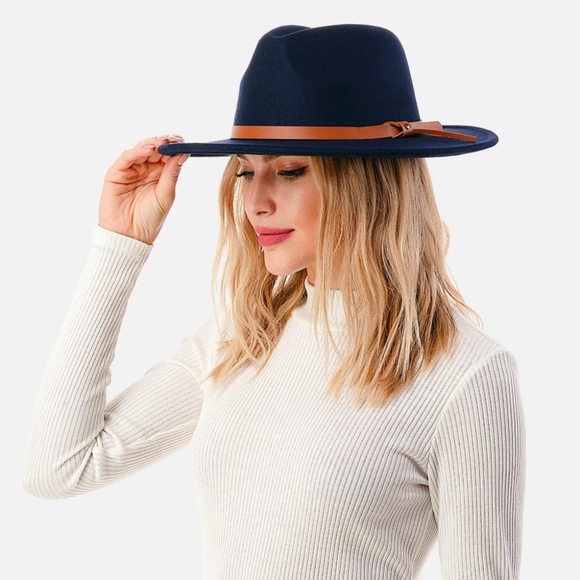 Boho Wide Brim Felt Panama Hat - Picture 1 of 5